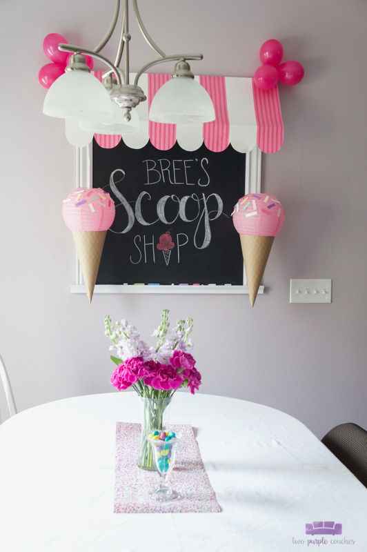 ice cream baby shower chalkboard sign