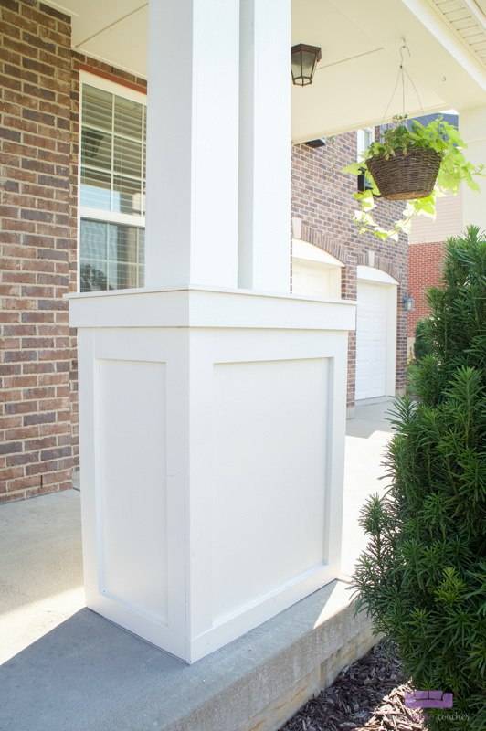 fresh paint on porch column