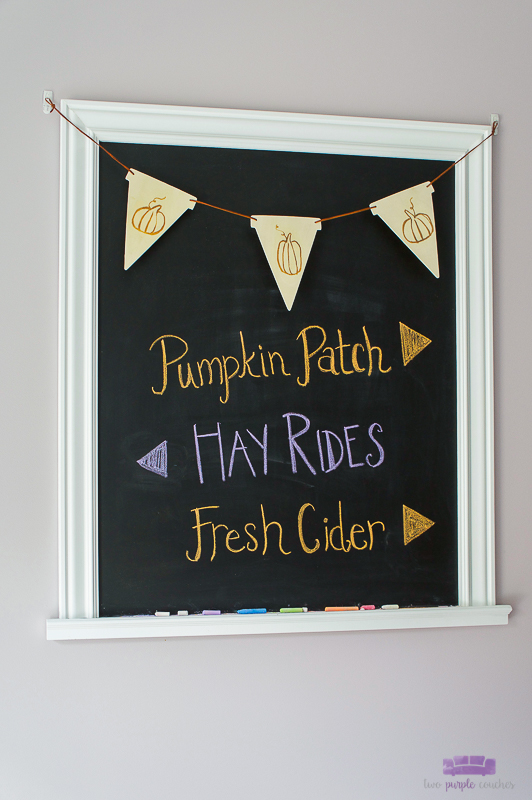 wood burned diy pumpkin banner