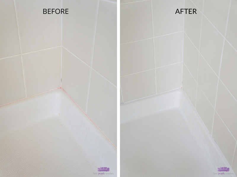 steam clean tile shower before and after 1